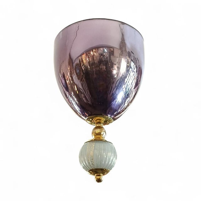1950s Chandelier with Violet Shades, 1950s For Sale - Image 5 of 7