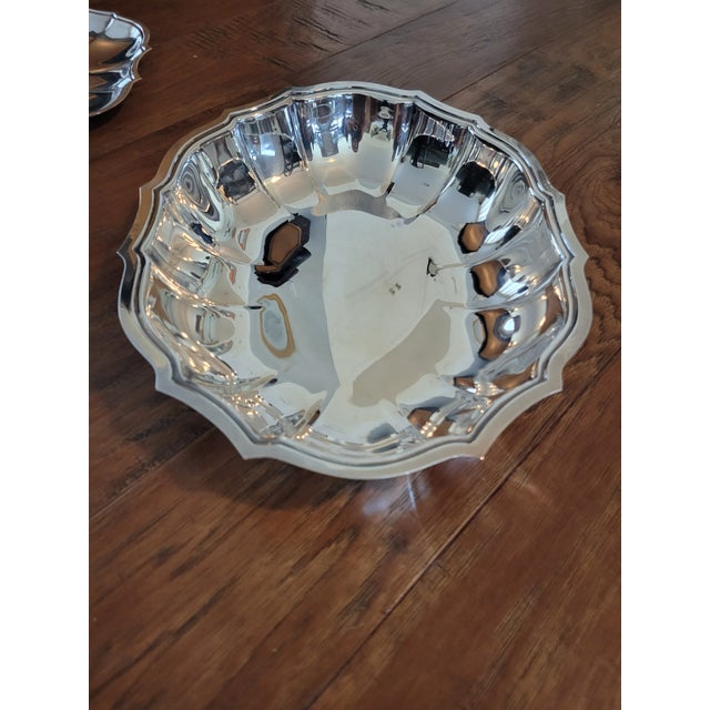International Silver 1950s Chippendale Style Silverplate Bowl and Tray For Sale - Image 4 of 6