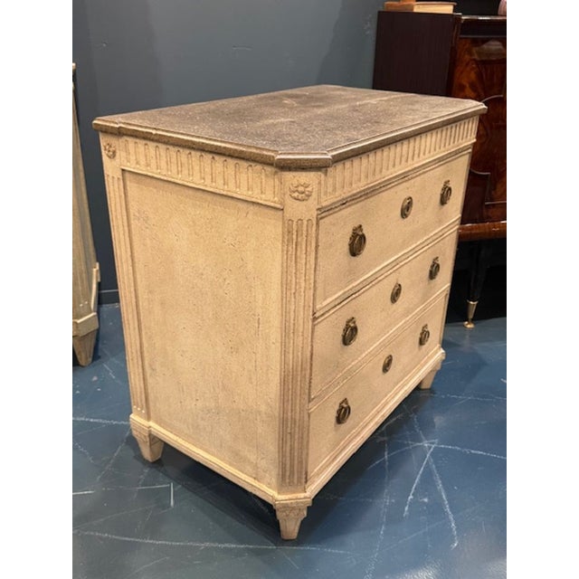 Vintage Swedish Gustavian painted 3 drawer chest. Swedish painted chests—whether Gustavian, country/folk, or...