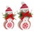 Nordic Snowflake Snowman Figurine with Pine Bow Accent (Set of 2) For Sale