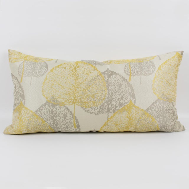 2000 - 2009 Silver Gray and Yellow Damask Throw Pillows, a pair For Sale - Image 5 of 10