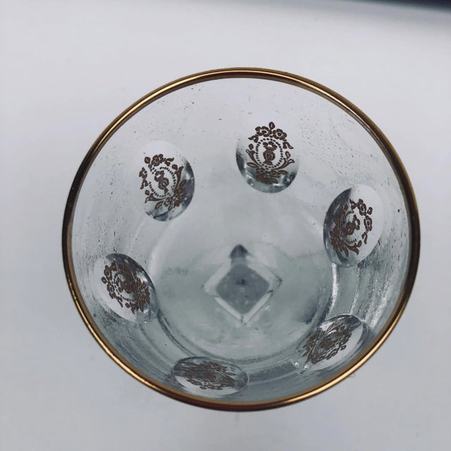 Victorian Vintage Tiffin-Franciscan "Palais Versailles" Crystal Clear & Gold Cocktail Glass For Sale - Image 3 of 6