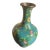 Mid Century Chinese Cloisonné Teal Enamel Vase For Sale