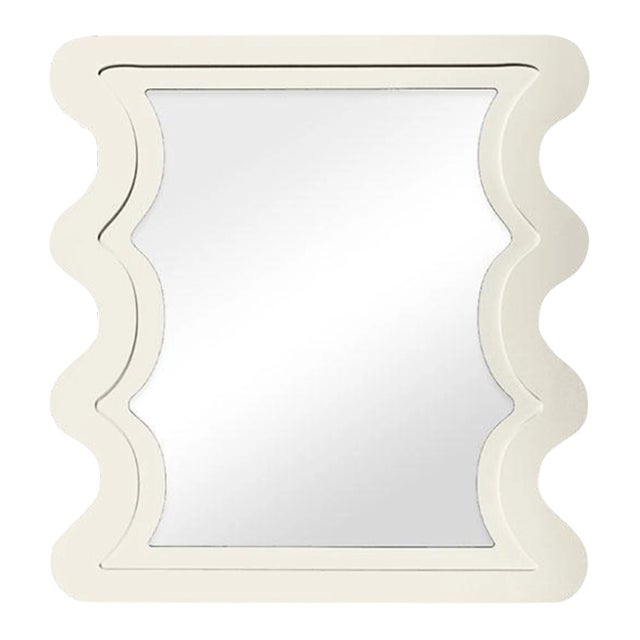 Fleur Home Carnival Mystic Rectangle Mirror in Swiss Coffee, 24x36 For Sale