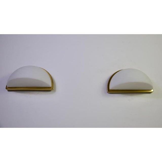 Brass and Opal Glass Wall Lamps from Peill & Putzler, 1970s, Set of 2 For Sale - Image 4 of 9