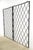 Industrial style black wrought iron security panels made in a diamond pattern with a rectangular frame. These panels are...