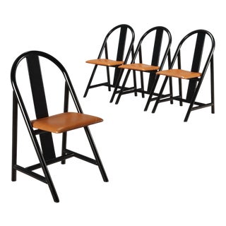Vintage Folding Chairs, 1980s, Set of 4 For Sale