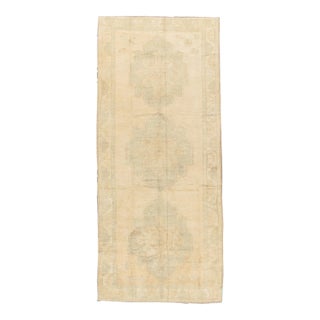 1940s Vintage Turkish Oushak Rug 5'1 X 12'2 For Sale