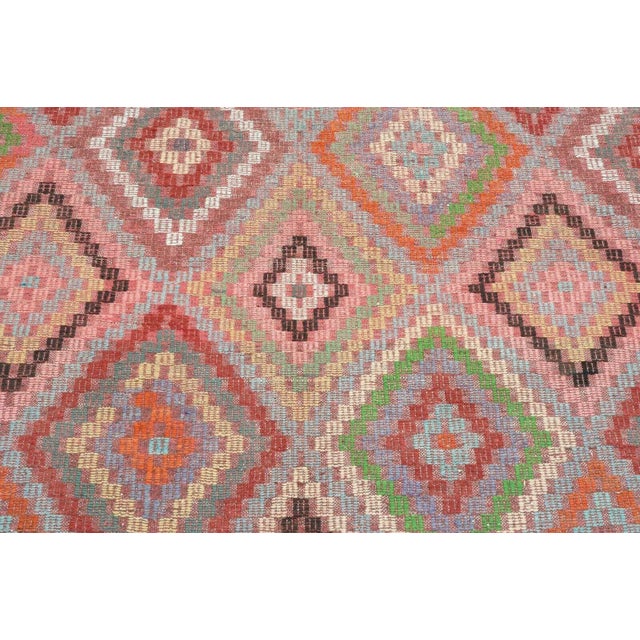 1960s Colorful Vintage Turkish Kilim Rug - 67" X 133" For Sale - Image 5 of 13