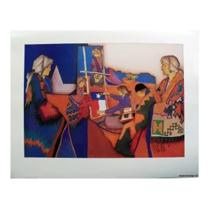 1990s "Tradiciones" Amado Pena Hand Signed Offset Lithograph