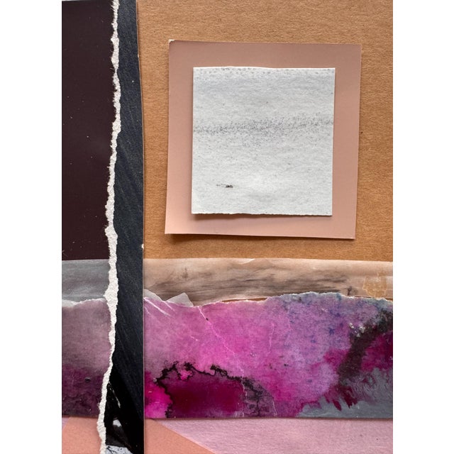 Pink "Pop Music 8" Original Mixed-Media Collage on Paper by Zac Woodiel For Sale - Image 8 of 9