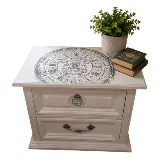 French Shabby Chic Nightstand or End Table Hand Painted For Sale