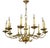 Large Vintage Ormolu Brass Chandelier with Ten Lights and Arms, 1960 For Sale