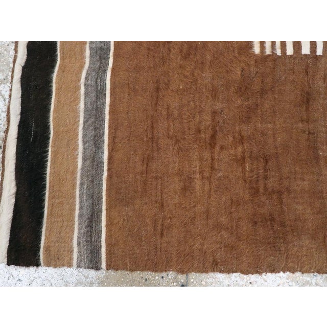 Galerie Shabab Collection Mid-20th Century Turkish Folk Accent Rug Handmade in Brown, Black, Ivory, and Grey For Sale In New York - Image 6 of 9