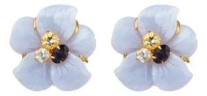 Lilly Studs, Blue, Clip On
