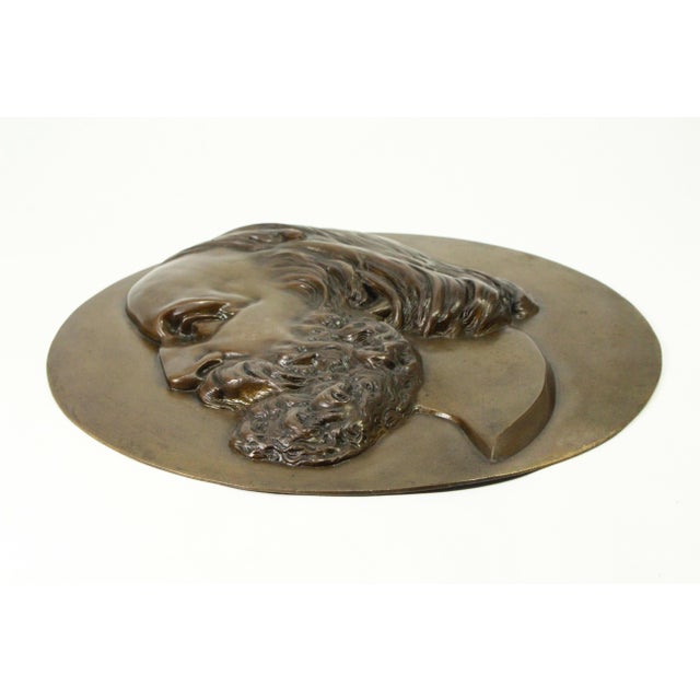 Metal 19th C. Large Bronze Bas-Relief Roundel G. Garibaldi Portrait 12.5" For Sale - Image 7 of 9