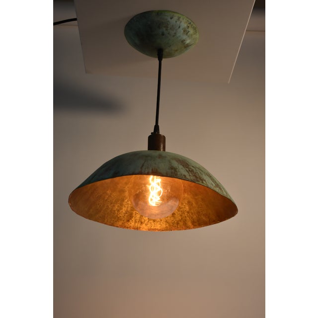 Gold Brass Suspension Lamp by by Oblik Studio For Sale - Image 8 of 11
