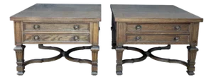 Pair of Spanish Classical Revival Style Oak Side Tables, Mid-20th Century