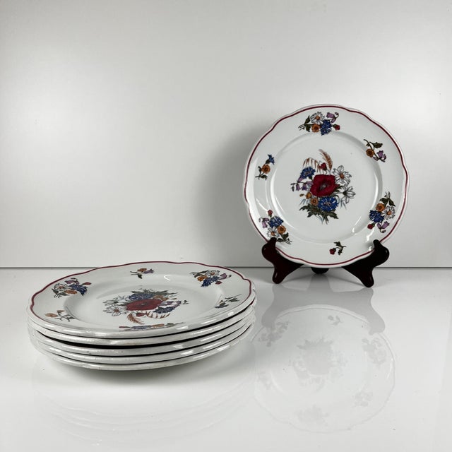 Vintage Agreste Dinner Plates from Sarreguemines, 1980s, Set of 6 For Sale - Image 3 of 14