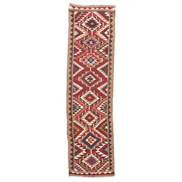Textile Vintage Herki Kilim Runner For Sale - Image 7 of 7