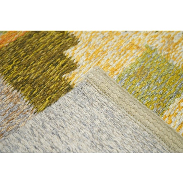 Blue Swedish Kilim 4'3'' x 6'7'' For Sale - Image 8 of 10