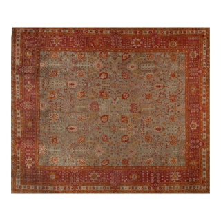 Handmade Antique Decorative Turkish Oushak Rug For Sale