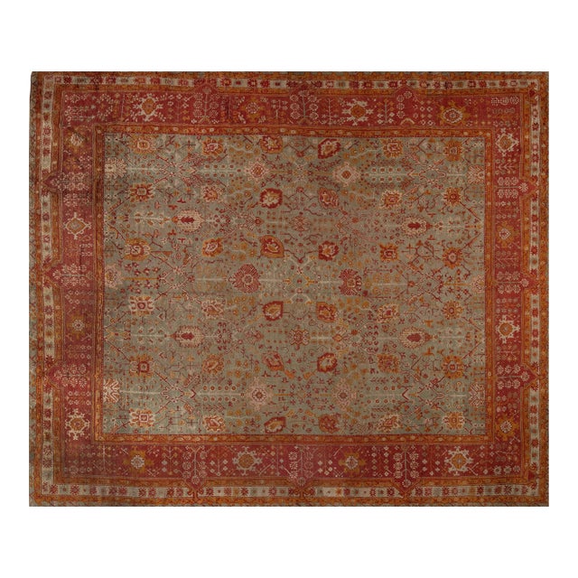 Handmade Antique Decorative Turkish Oushak Rug For Sale