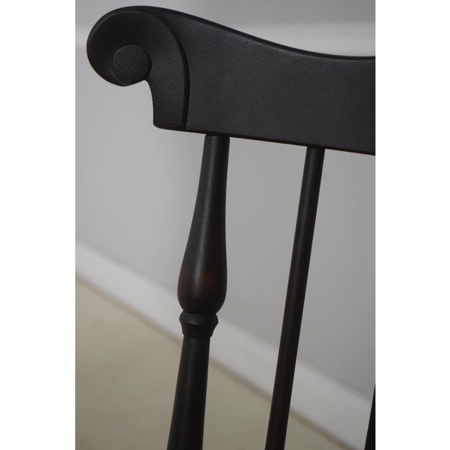 Set of 8 Black Crackle Painted Finish Windsor Dining Room Chairs For Sale - Image 17 of 18