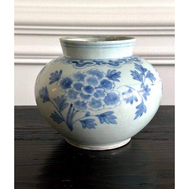 Ceramic Antique Korean Porcelain Peony Jar Joseon Dynasty For Sale - Image 7 of 12