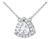 18K White Gold Trillion Diamond Designer Pendant Necklace For Sale