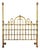 Antique English Victorian Solid Brass Full Size Headboard, Tall Post, 100% Brass, Arched Scrollwork C. 1890s For Sale