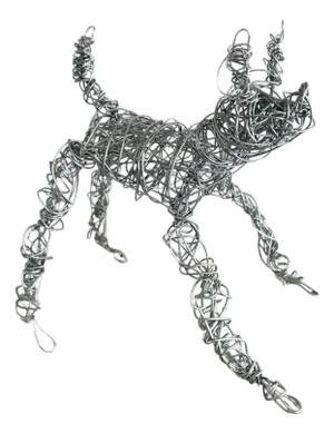 Hand-Made, One-of-a-Kind Wire Dog by Artist Christopher Shoemaker, 8.5” X 6”