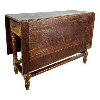 20th Century Spanish Wooden Drop-Leaf Dining Table, 1910 For Sale