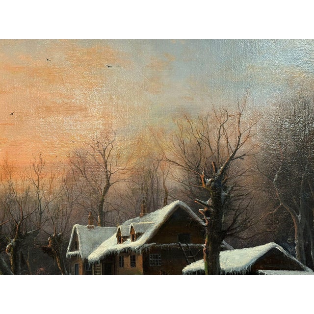 Nils Hans Christiansen Winter Landscape Painting. Denmark, Early 20th Century. For Sale - Image 11 of 16