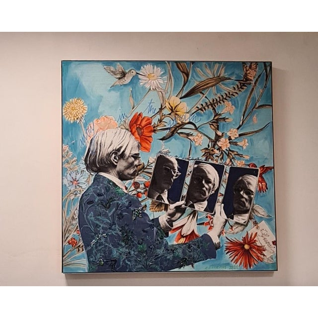 Composition with Andy Warhol, 2000s, Mixed Media Canvas Print For Sale - Image 16 of 16
