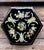 A wonderfully decorative vintage Chinese lacquered serving box, fashioned in a striking hexagonal form and lavishly...