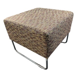 MCM Cloth Foot Stool With Chrome Feet For Sale