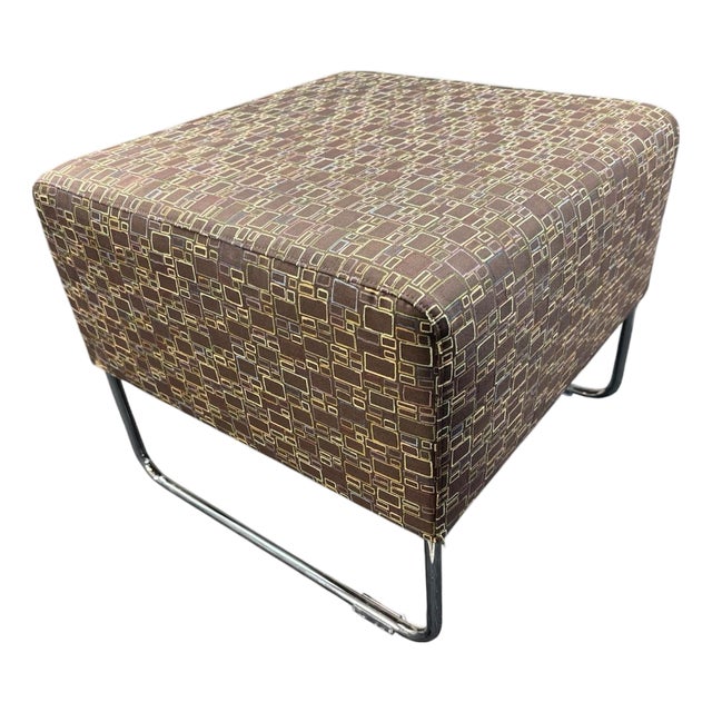 MCM Cloth Foot Stool With Chrome Feet For Sale
