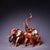 Traditional Pair of Gilt Bronze Elephant Figures – 10.6" Vintage Sculptures With Inscriptions For Sale - Image 3 of 9