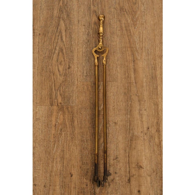 Traditional Brass Fireplace Four-Piece Tool Set For Sale - Image 13 of 18