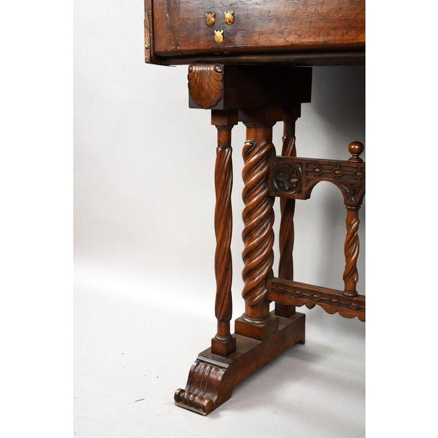 Wood 17th Century Spanish Walnut Bargueño Cabinet, 1650 For Sale - Image 7 of 13