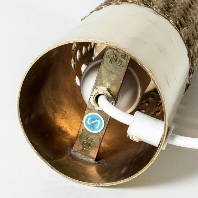 Gold Vintage Brass Table Lamp by Pierre Forssell For Sale - Image 8 of 9