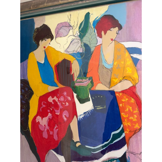 Itzchak Tarkay 1980s Monumental 48" Signed Limited Edition Serigraph – Modern Figurative Composition – Custom Framed For Sale - Image 4 of 17