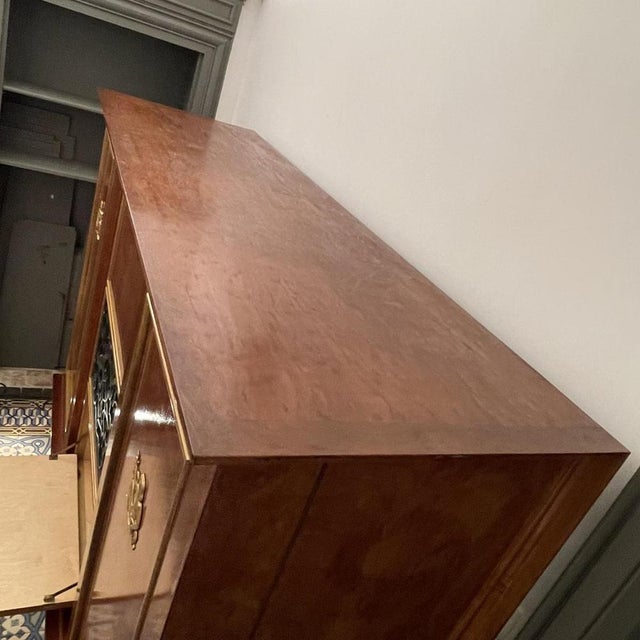 Art Deco Dresser or Bar in Veneers, Bronze and Ironwork, 1930s-1940s For Sale - Image 12 of 18