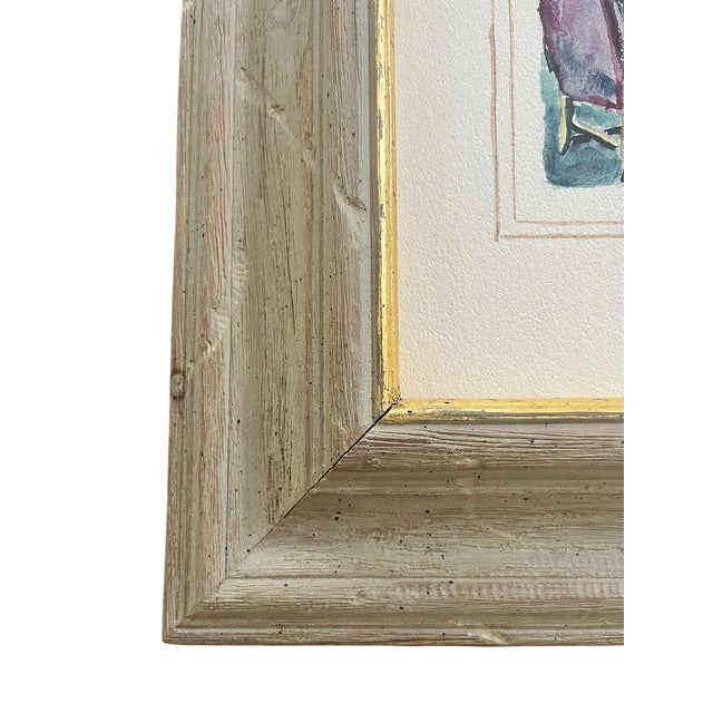 1935 “French Room” Signed Watercolor Interior Painting in Gilt-Trimmed Wood Frame For Sale In Jacksonville, FL - Image 6 of 10
