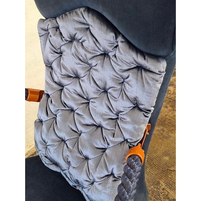 Blue Faia Bergère Lounge Chair by Toni Cordero for Sawaya and Moroni, Italy 1993 For Sale - Image 8 of 12