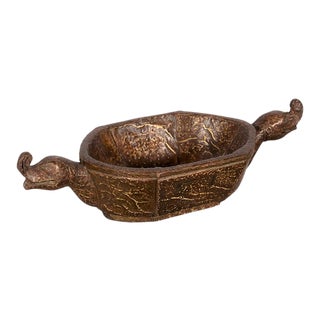 Copper Wrapped Catchall Bowl With Brass Accents For Sale