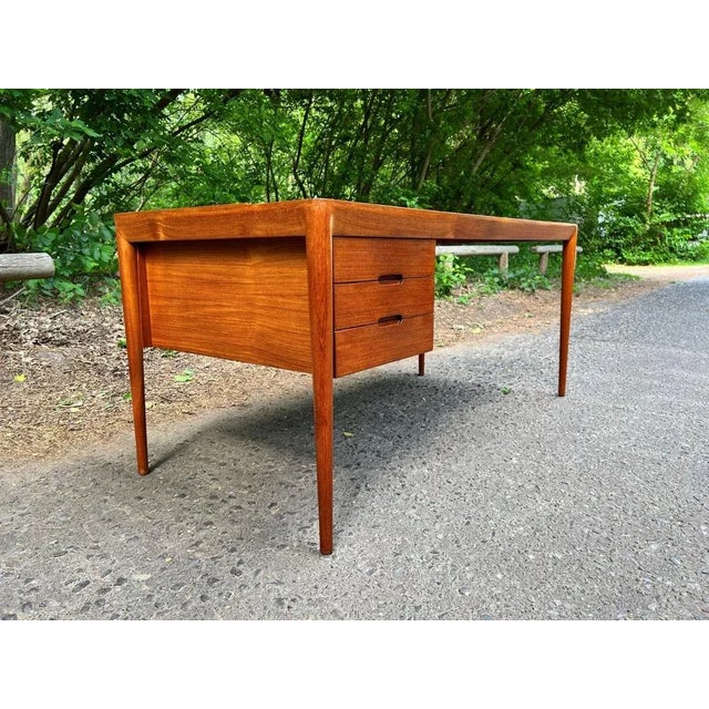 Teak Desk by E.R. Hansen / Haslev for Haslev Møbelsnedkeri, 1950s For Sale - Image 9 of 12