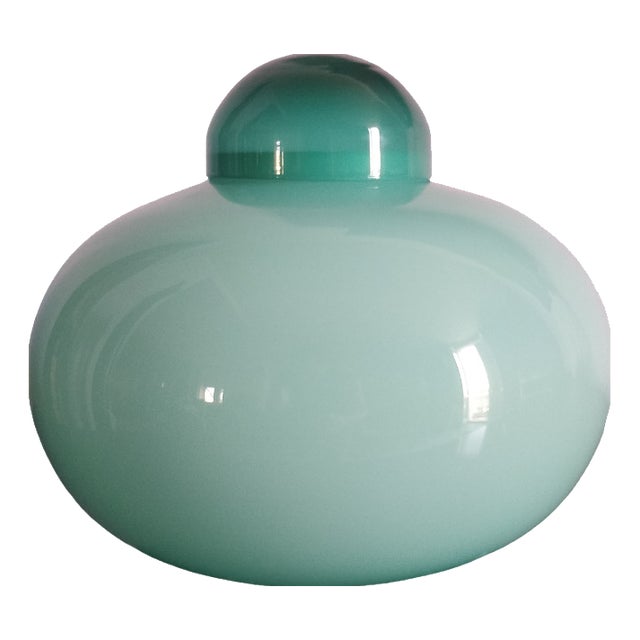 Green Glass Vase from IVV Industria Vetraria Valdarnese, 1970s For Sale
