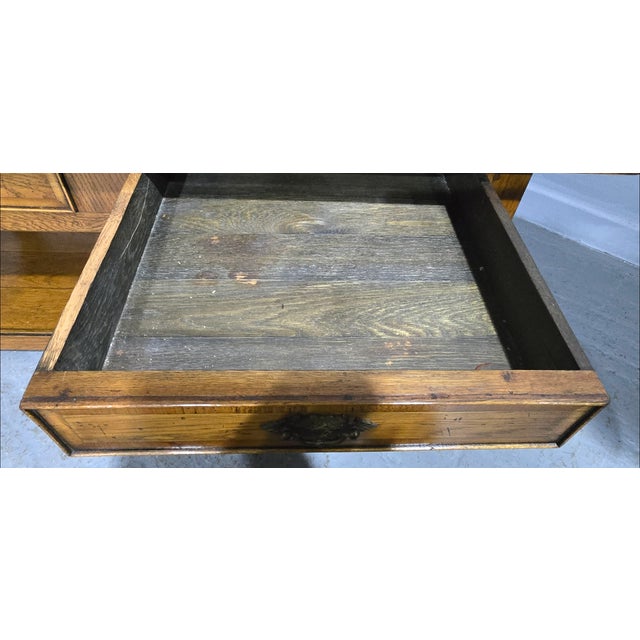 Vintage Oak Plank Coffee Table, 1920 For Sale - Image 9 of 11